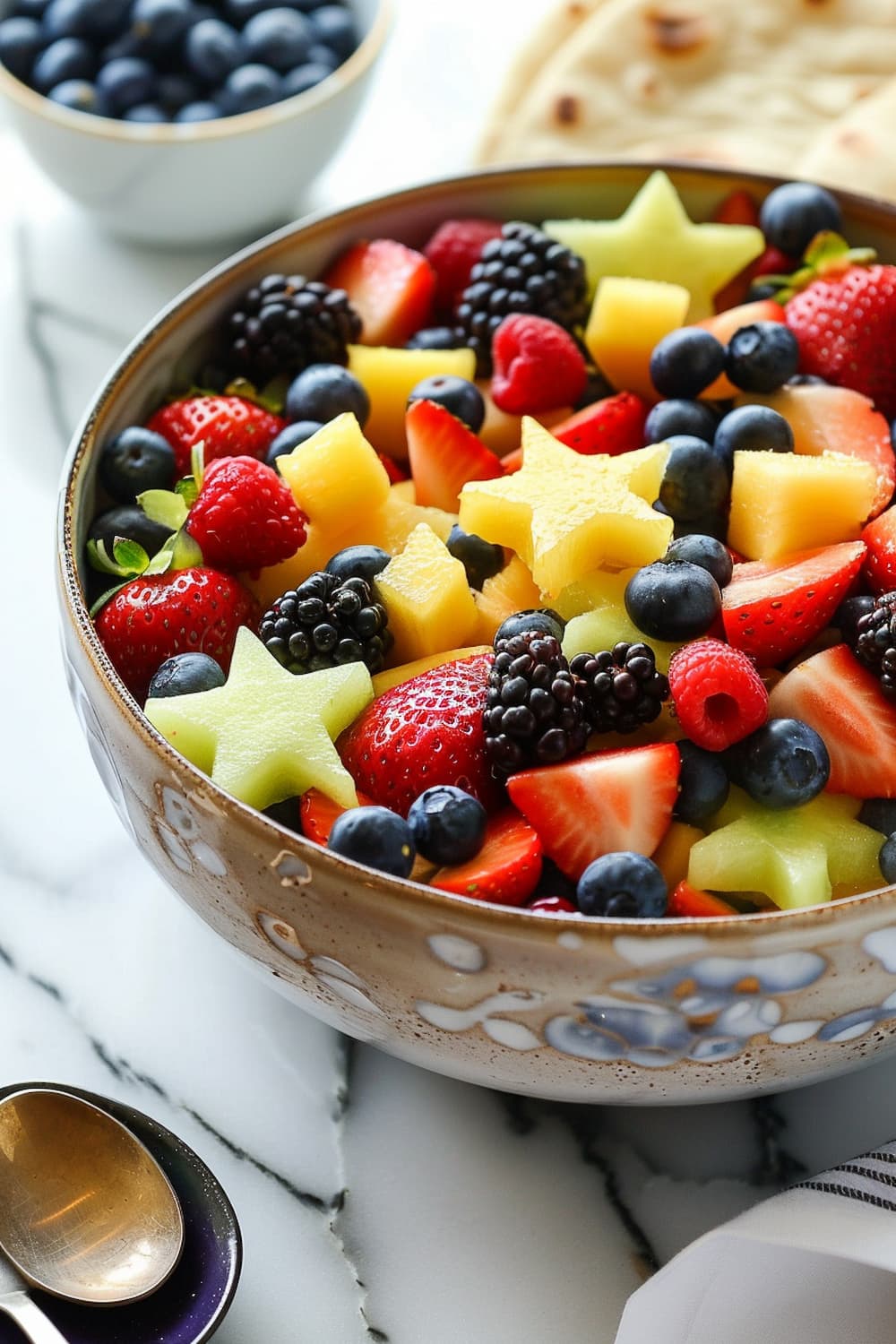 Patriotic Fruit Salad with Honey-Lime Dressing