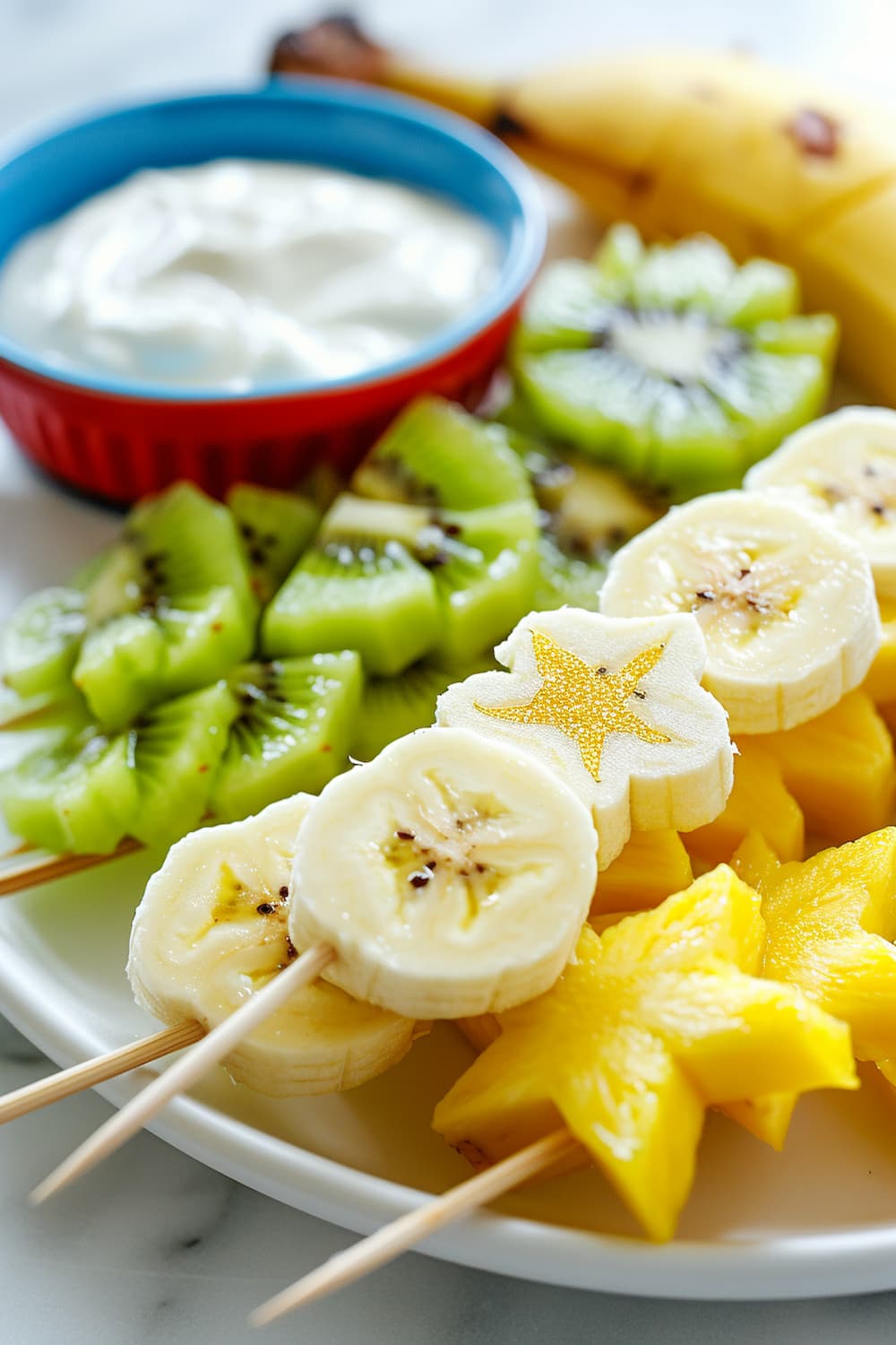 Pina Colada with Tropical Fruit Skewers