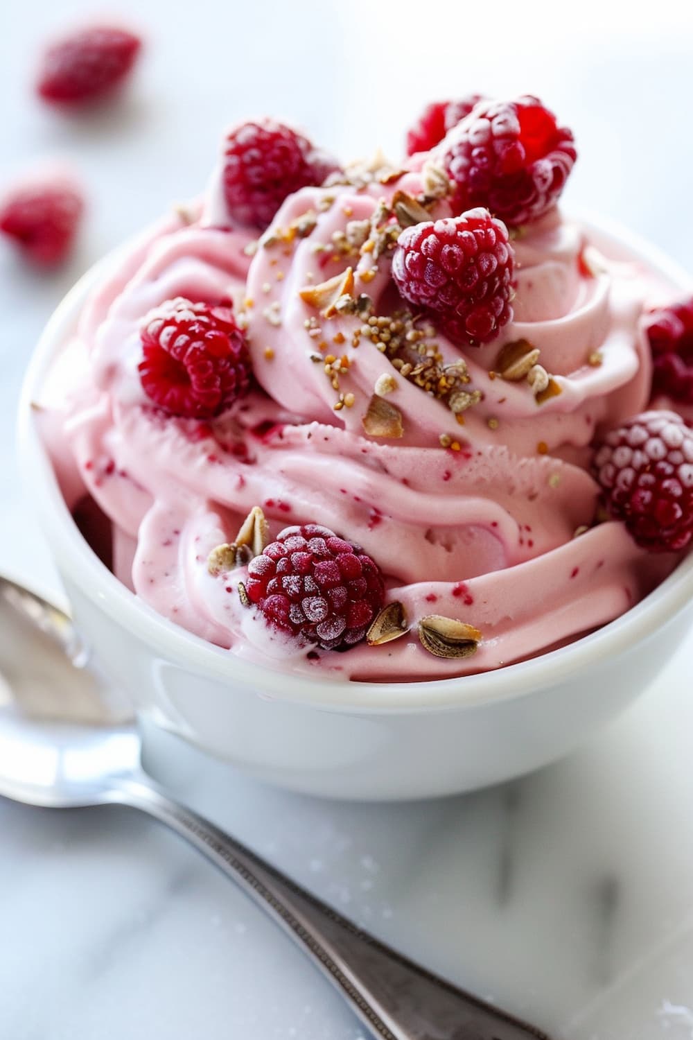 Raspberry Swirl Banana Ice Cream