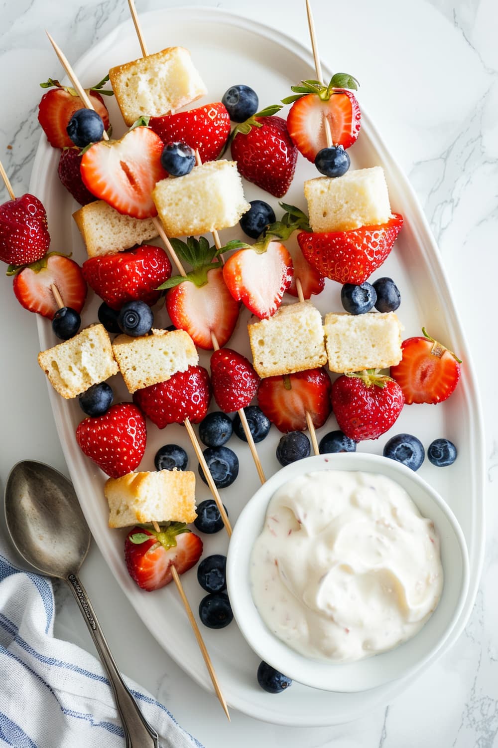 Red, White, and Blue Fruit Skewers