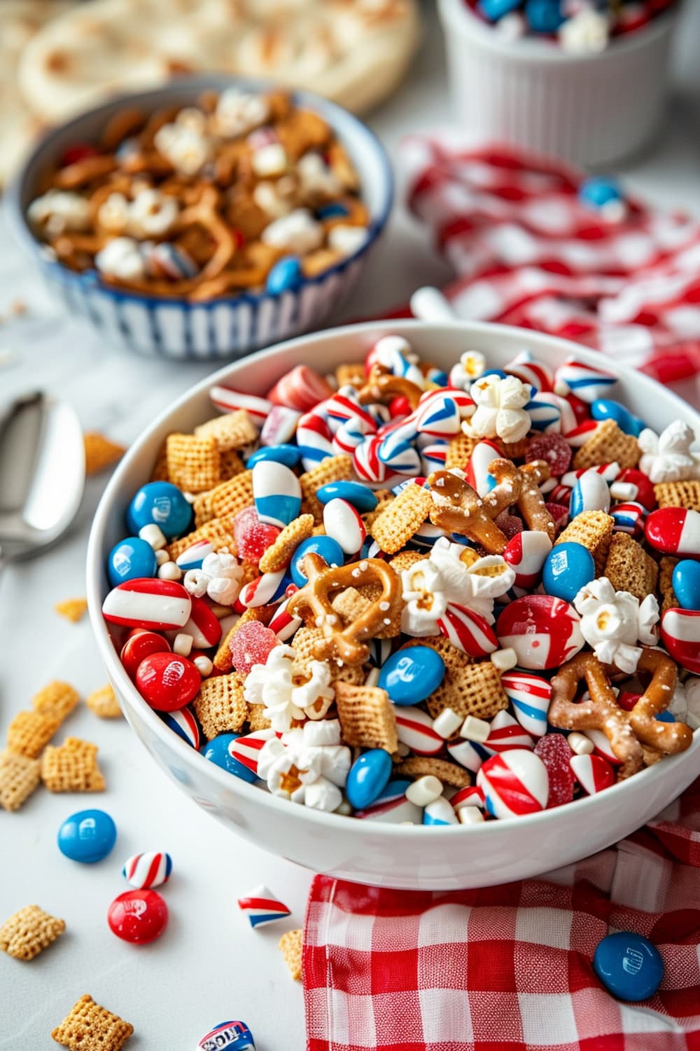 Red, White, and Blue Popcorn Mix