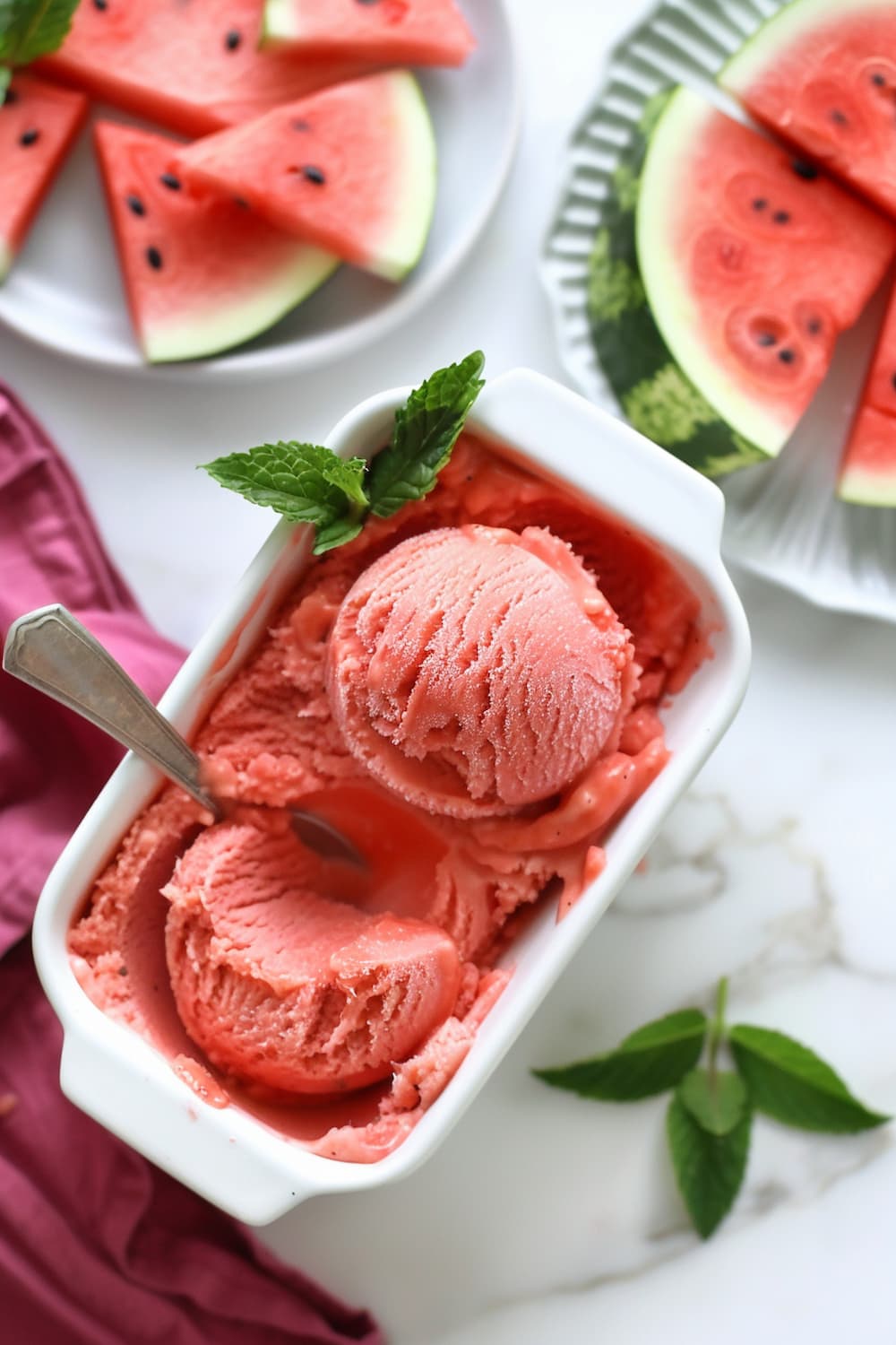 Sparkling Watermelon Sorbet Cups with Mint