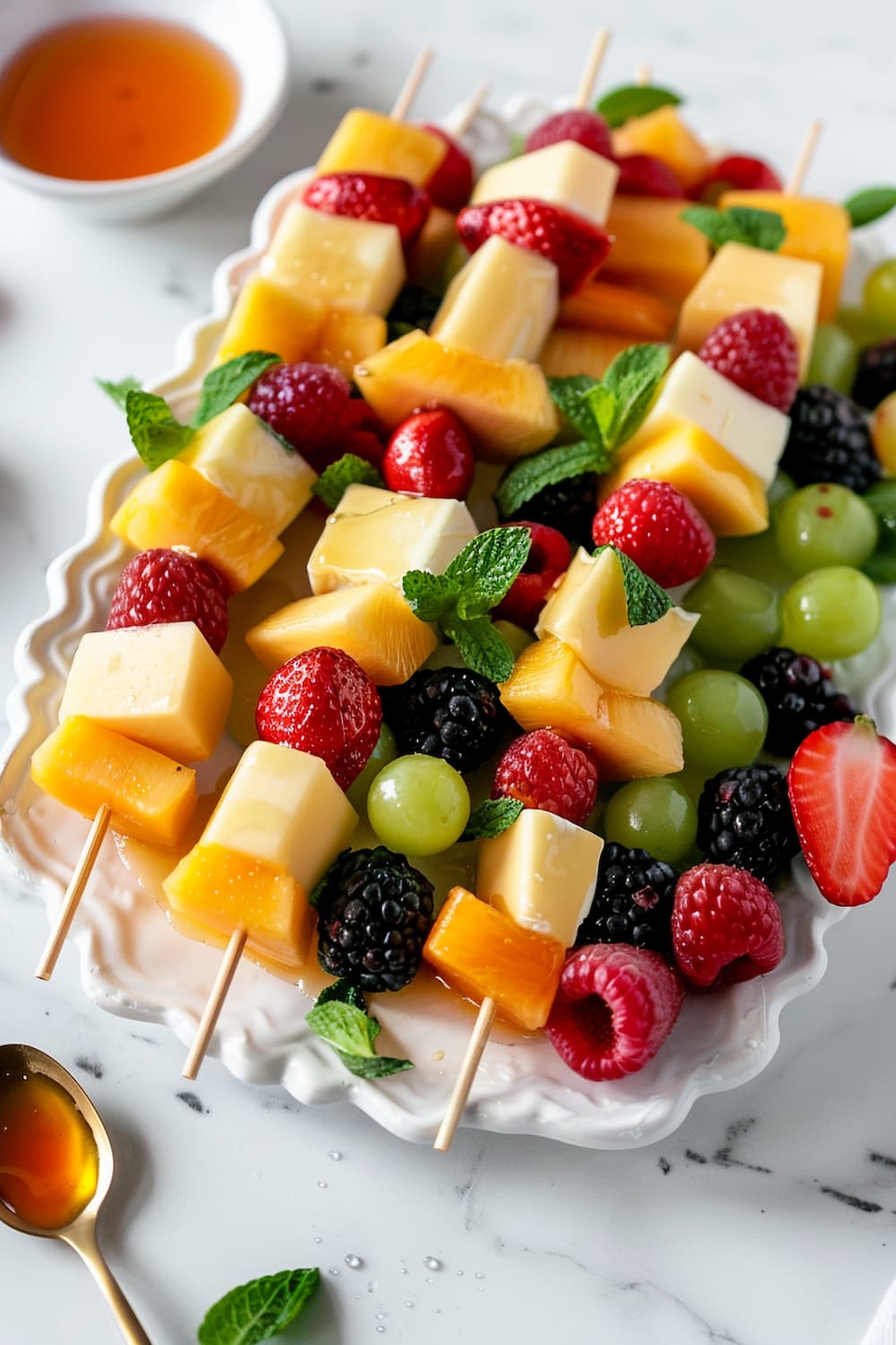 Spicy Fruit and Cheese Kabobs