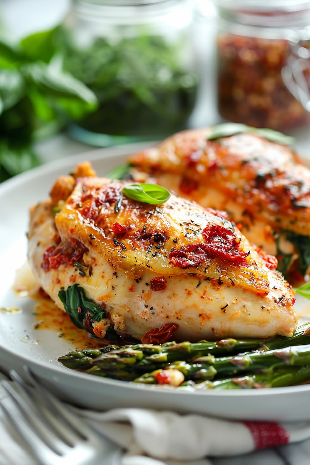 Sun-Dried Tomato and Spinach Stuffed Chicken Breasts