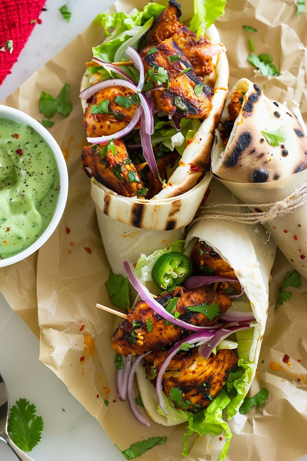 Tandoori Chicken Salad Wraps