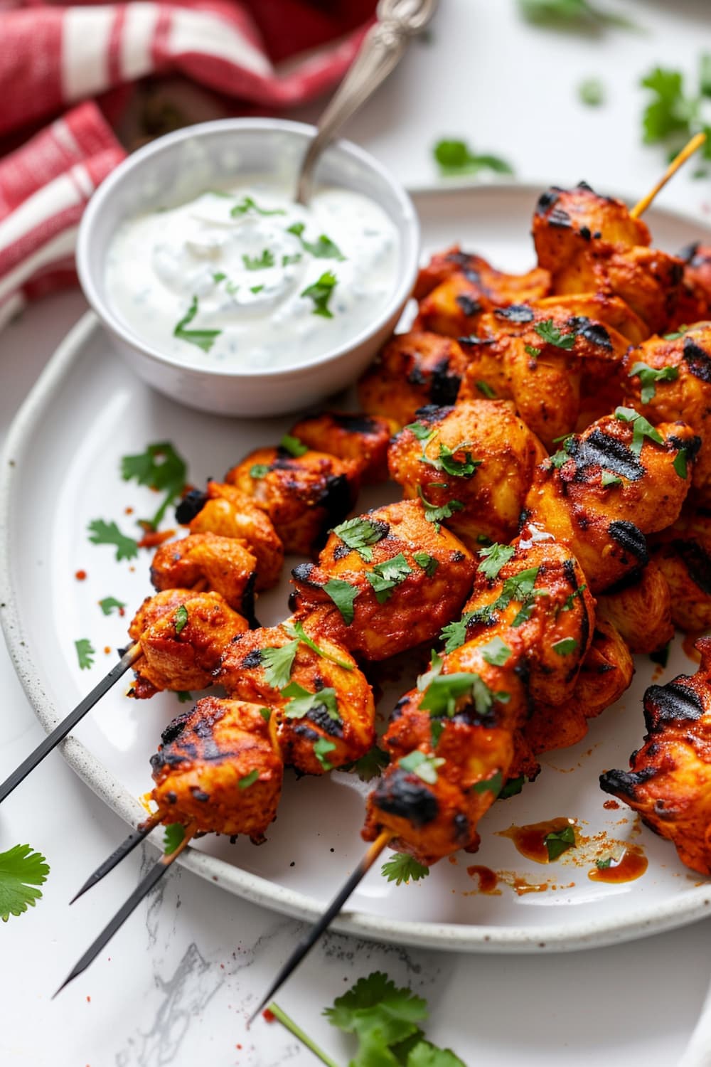 Tandoori Chicken Skewers with Yogurt Marinade