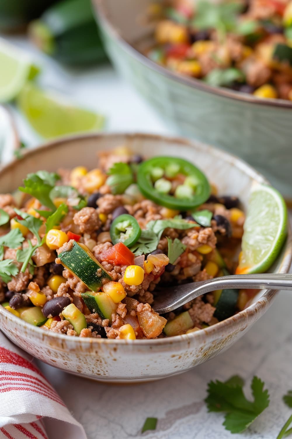 Turkey and Zucchini Skillet with Corn Salsa