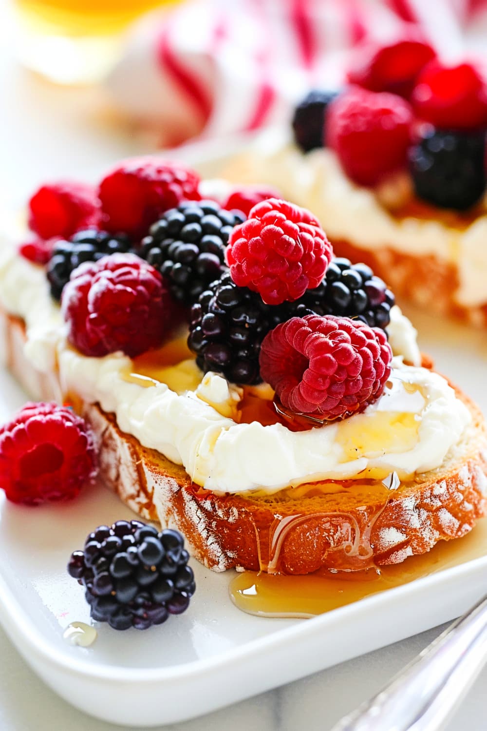 Whipped Ricotta and Honey Toast with Fresh Berries