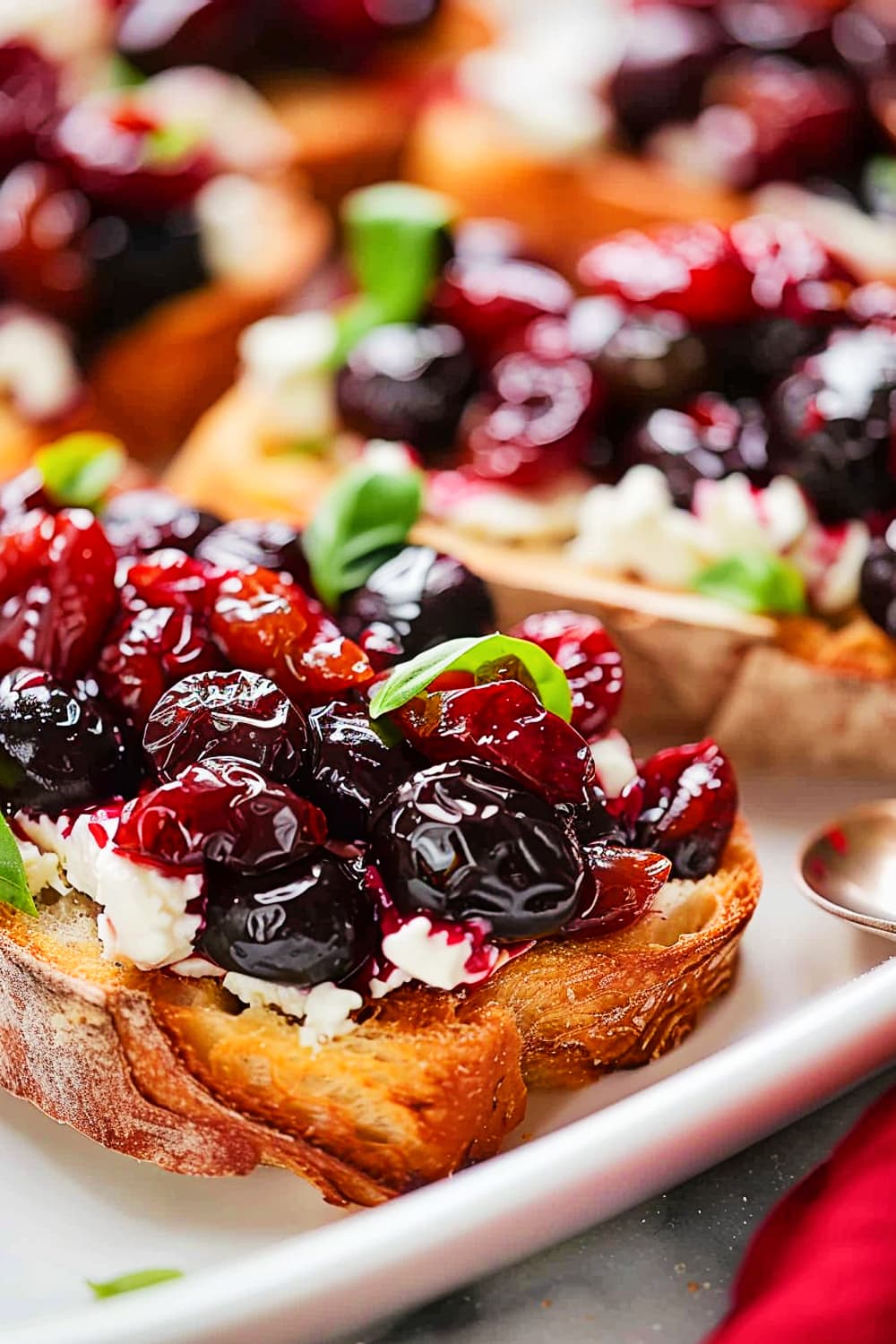 Cherry and Goat Cheese Bruschetta