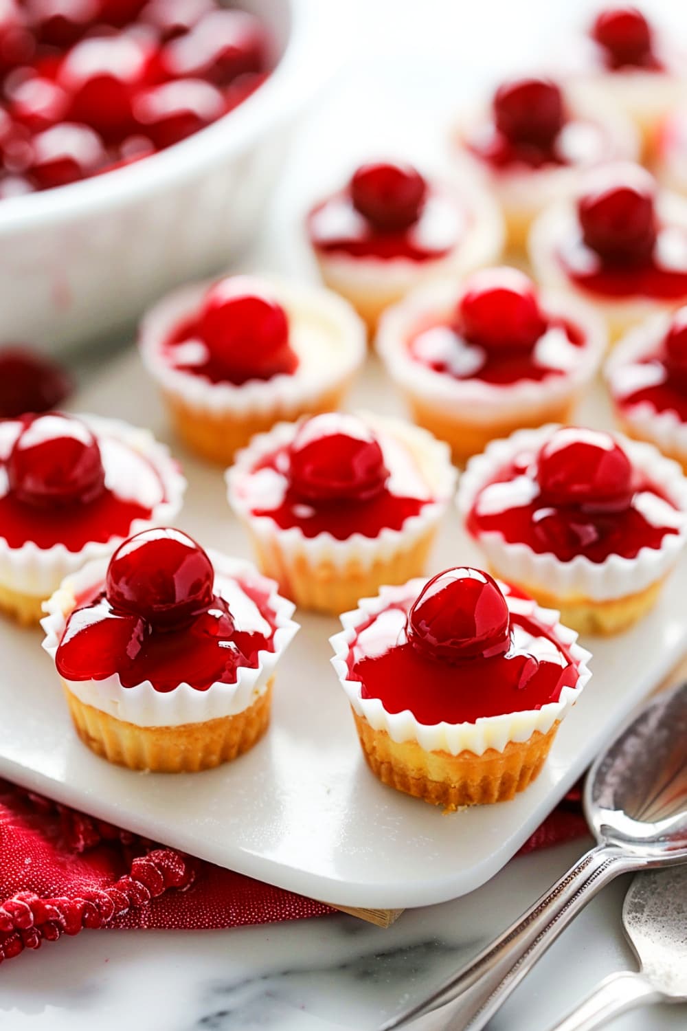 Individual Cherry Cheesecakes