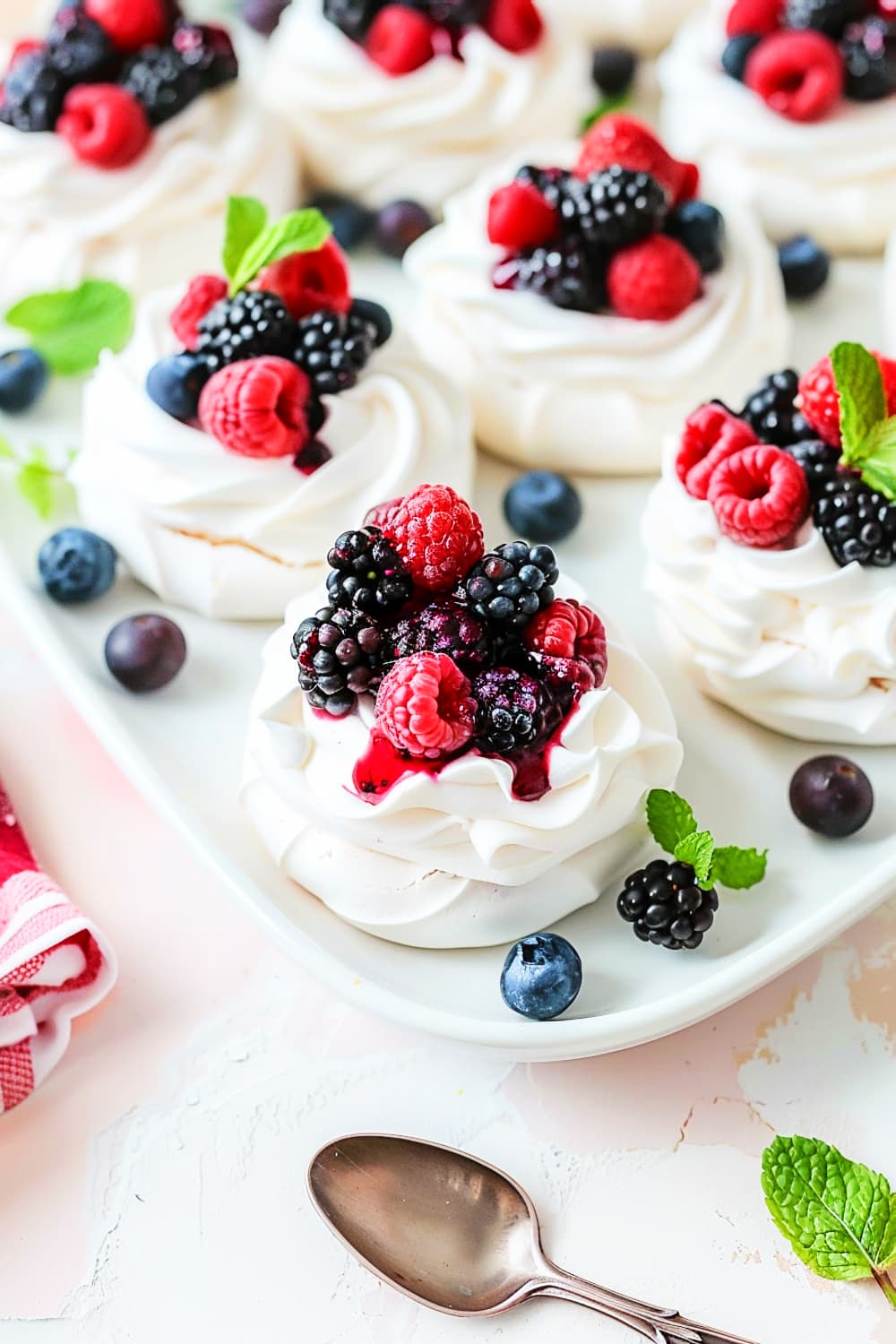 Mini Pavlovas with Fresh Berries