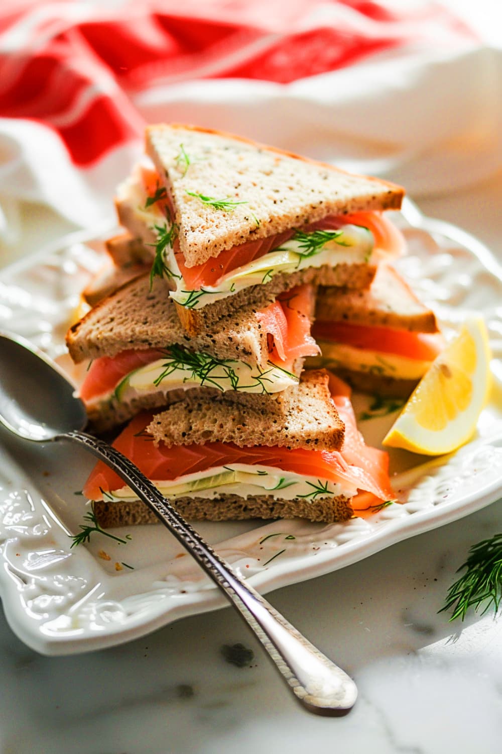 Smoked Salmon and Dill Tea Sandwiches