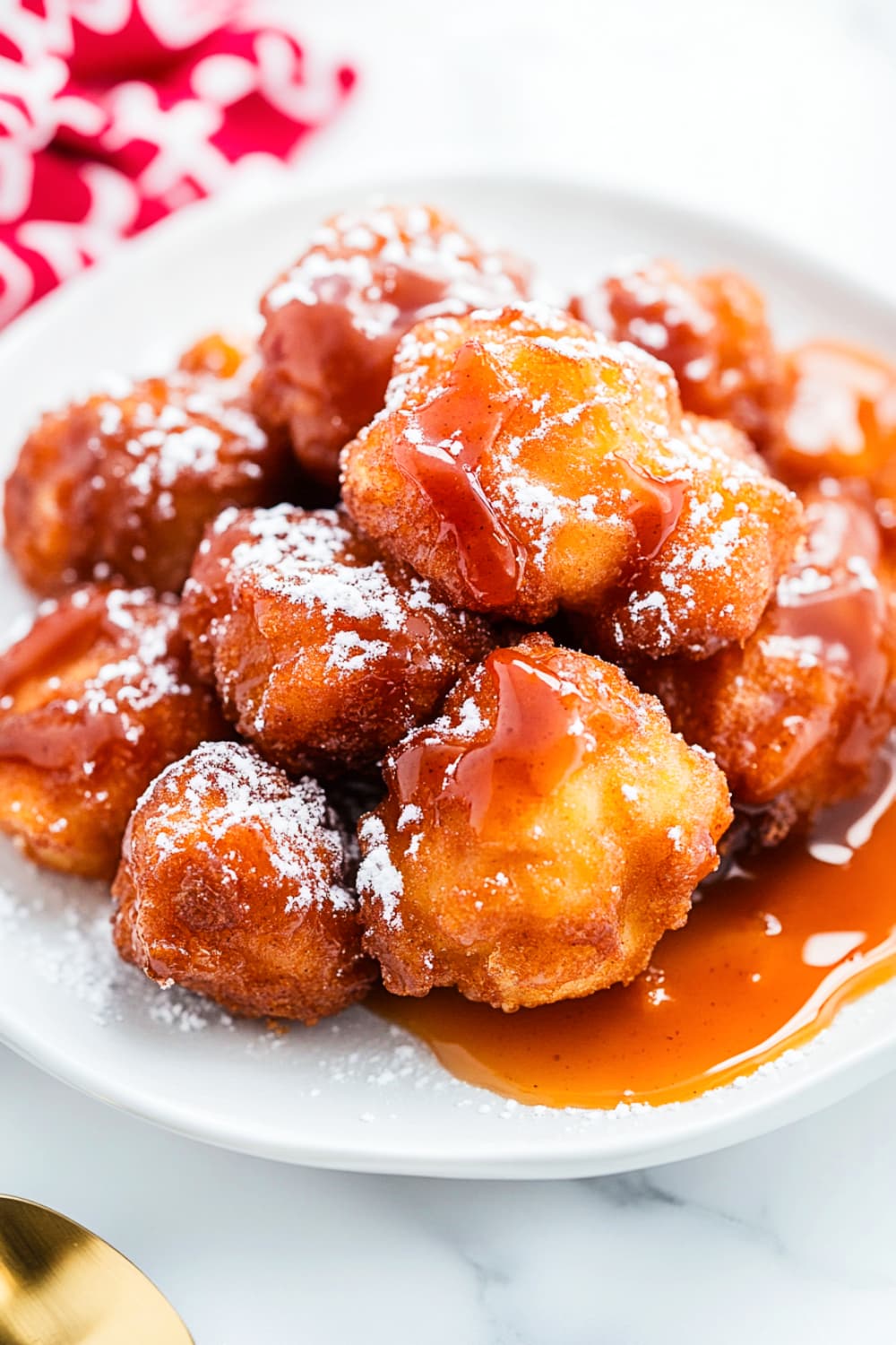 Apple Fritters recipe with caramel sauce