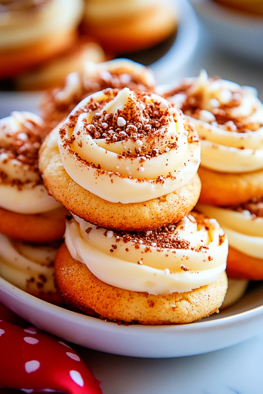 Fluffy sugar cookies with cream cheese frosting