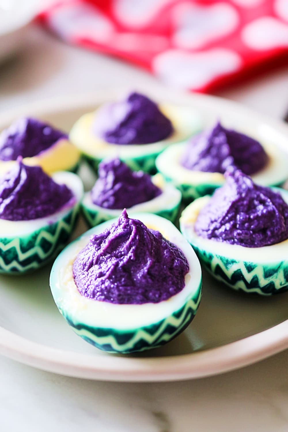 Purple Yolk Green Deviled Eggs Halloween