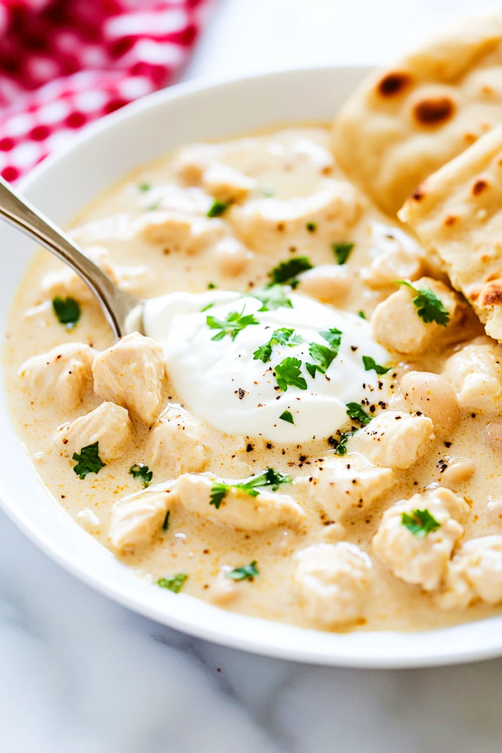 creamy white chili chicken