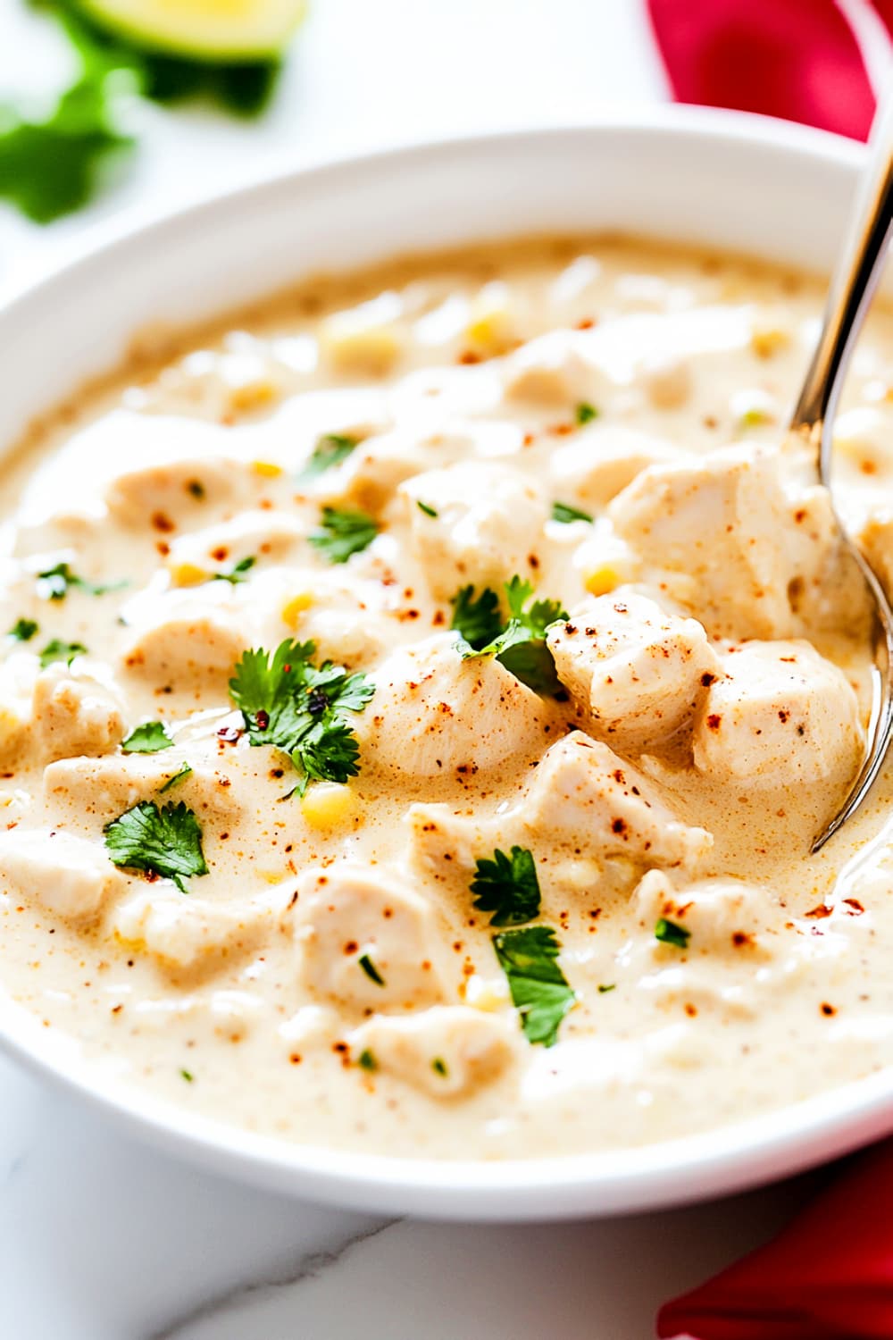 creamy white chili chicken