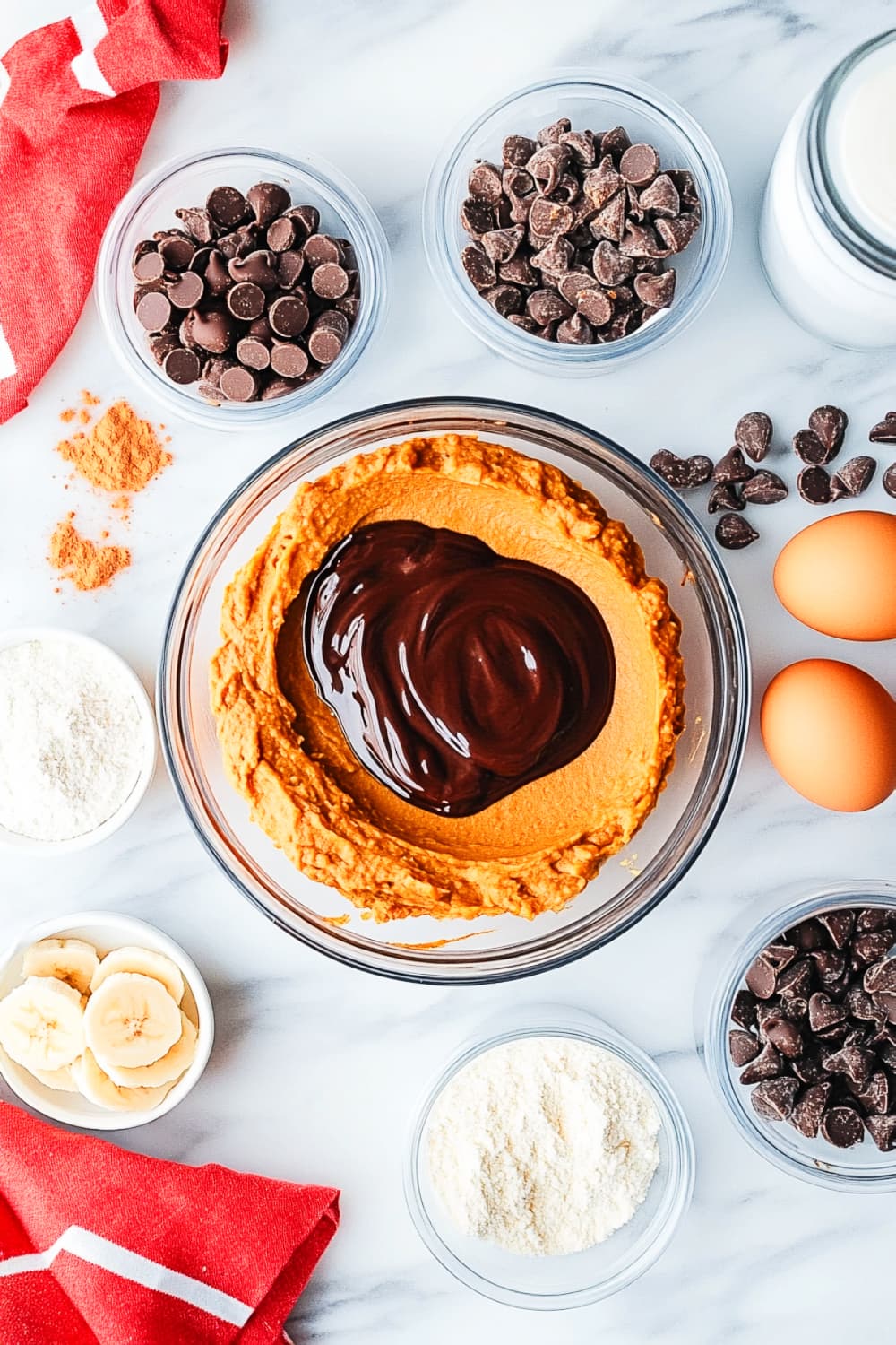 Pumpkin Banana Bread ingredients