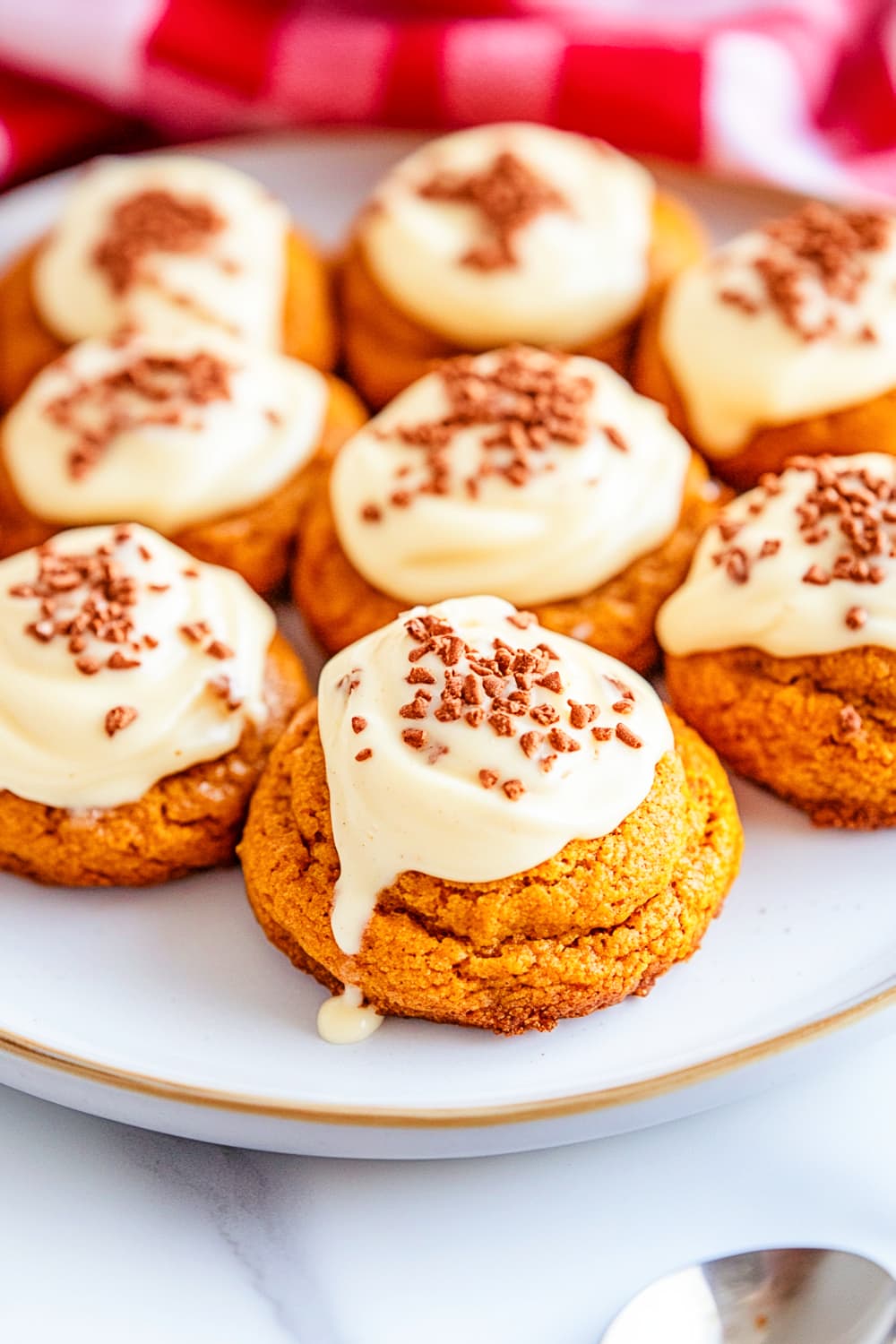 pumpkin cookie with cheese icing