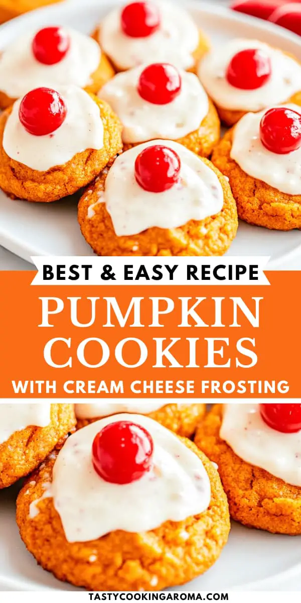 pumpkin cookie with cheese icing pin