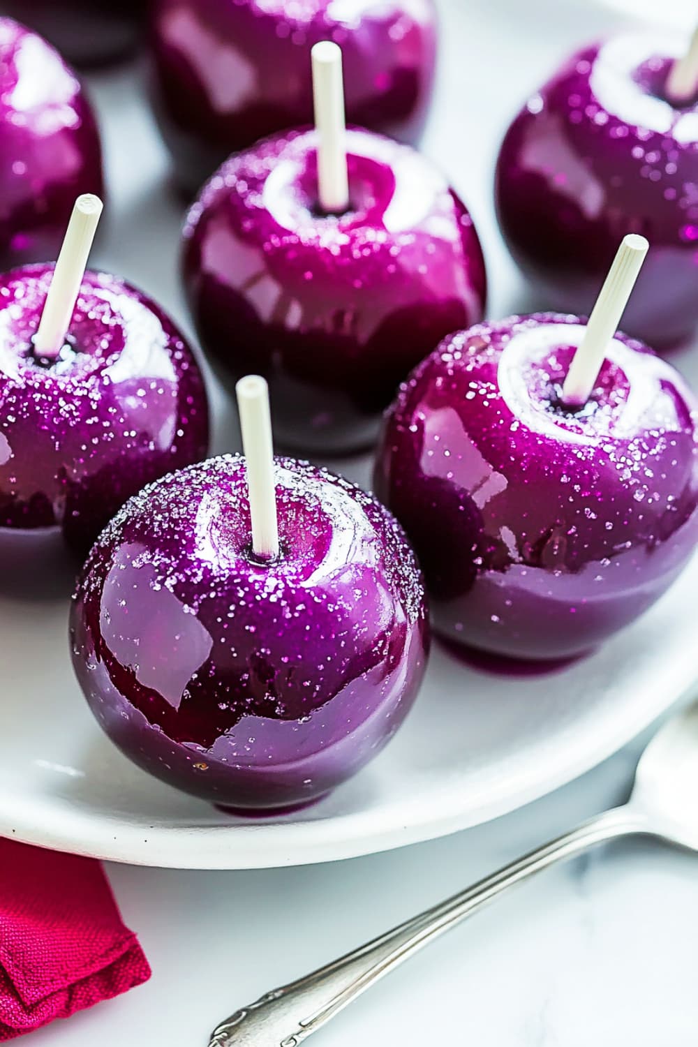 purple candy apple