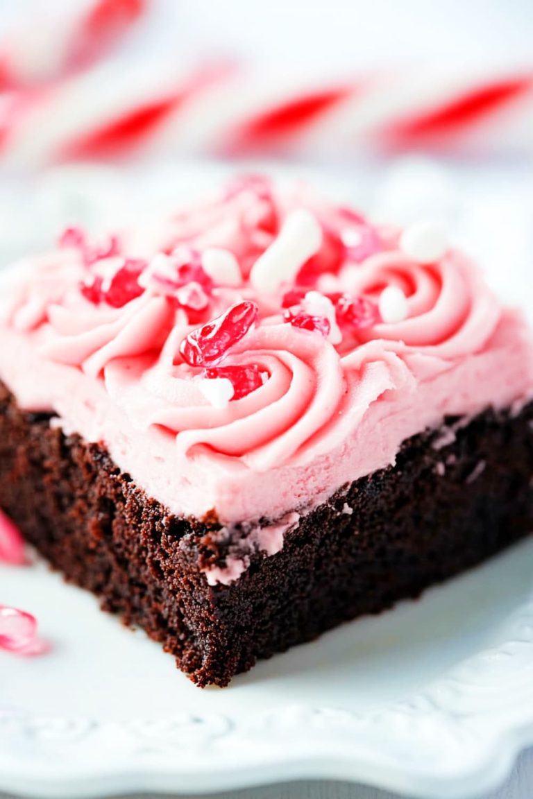 Peppermint Brownies with Candy Cane