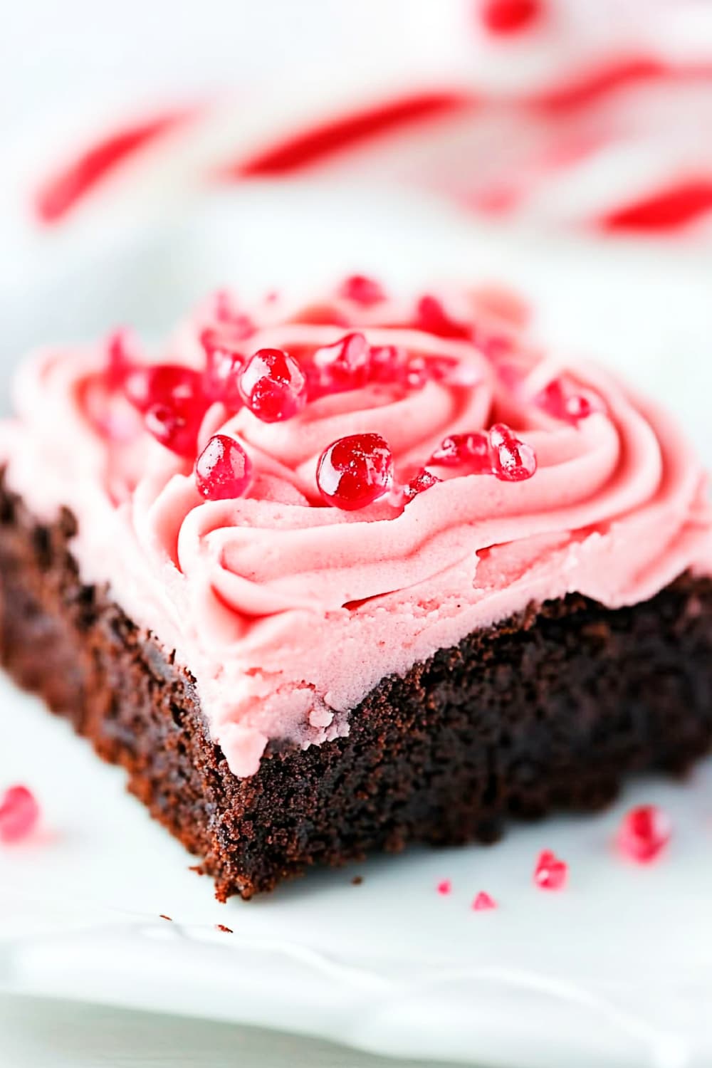 Peppermint Brownies with Candy Cane