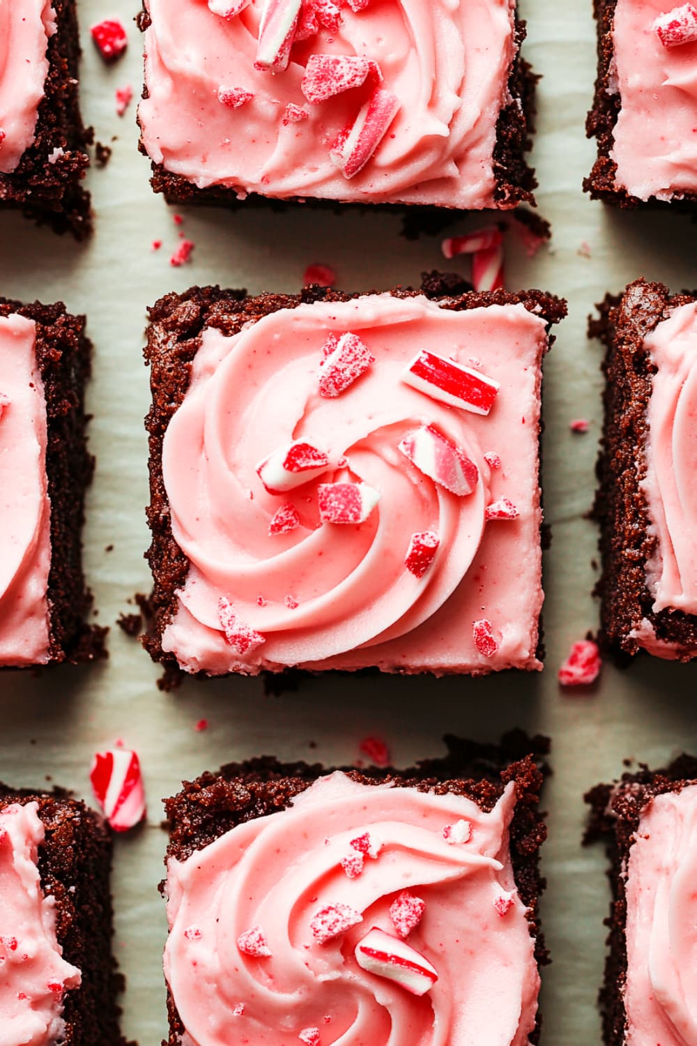 Peppermint Brownies with Candy Cane