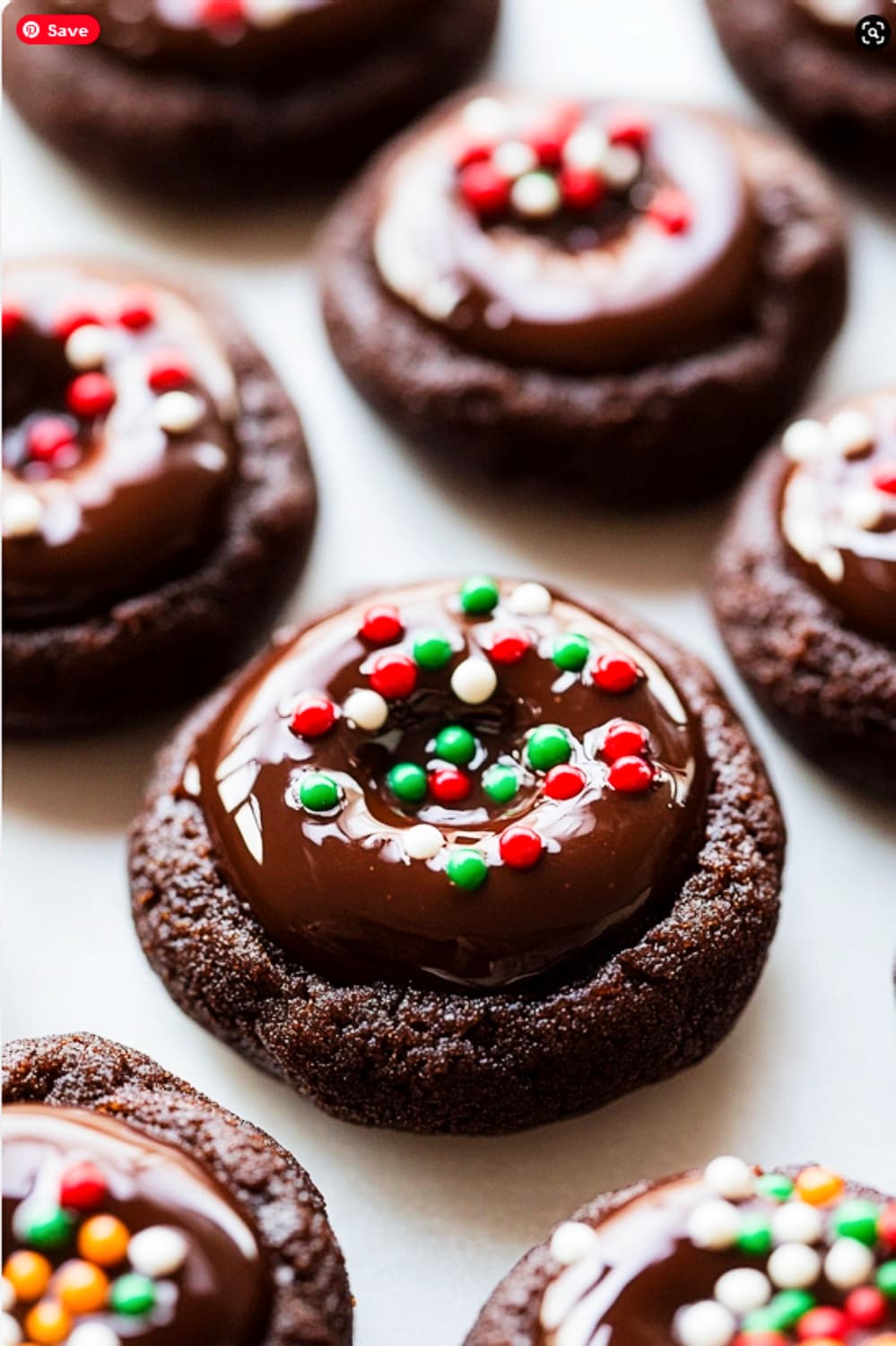 Dark chocolate thumbprint cookies