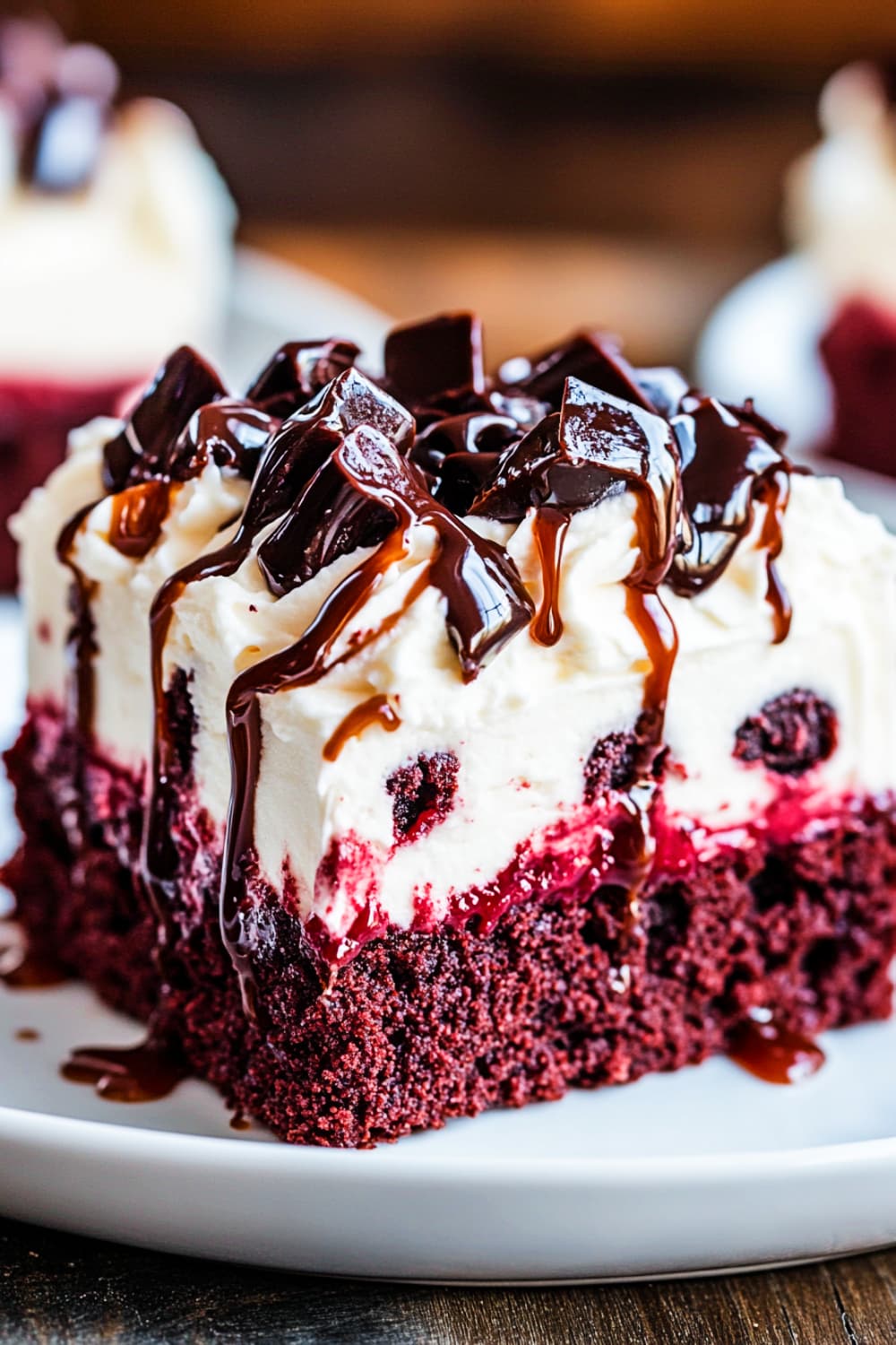 Red Velvet Brownie Poke Cake