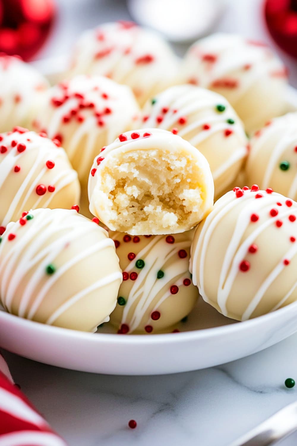 white chocolate sugar cookie truffles
