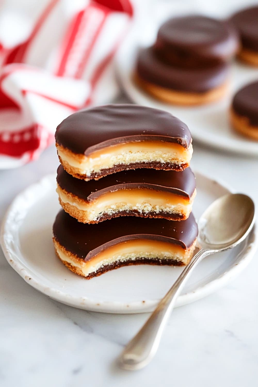 Twix-inspired chocolate coated cookies