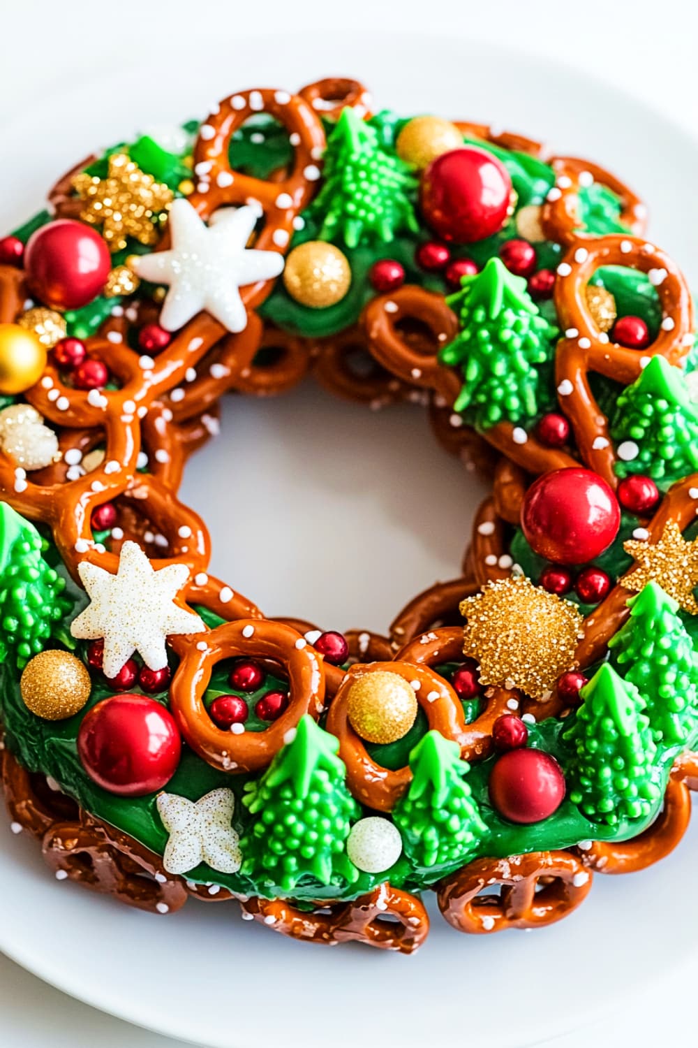 Christmas Pretzel Wreaths