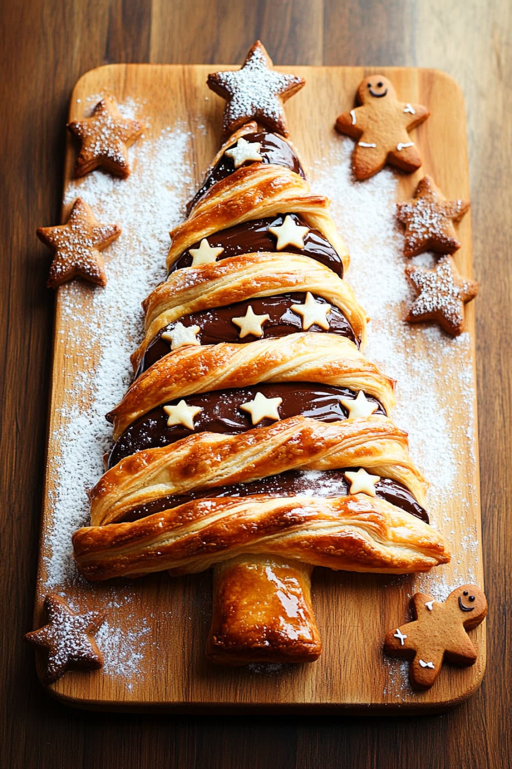 Nutella-Filled Puff Pastry Christmas Tree Recipe