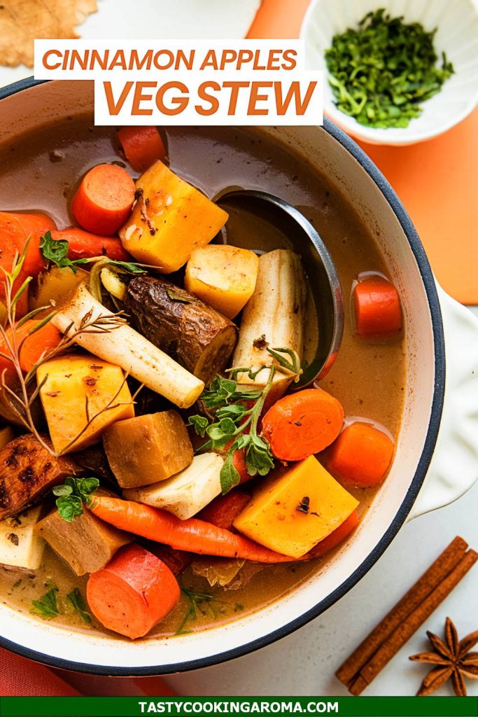 Rustic Autumn Harvest Veggie Stew with Cinnamon Apples