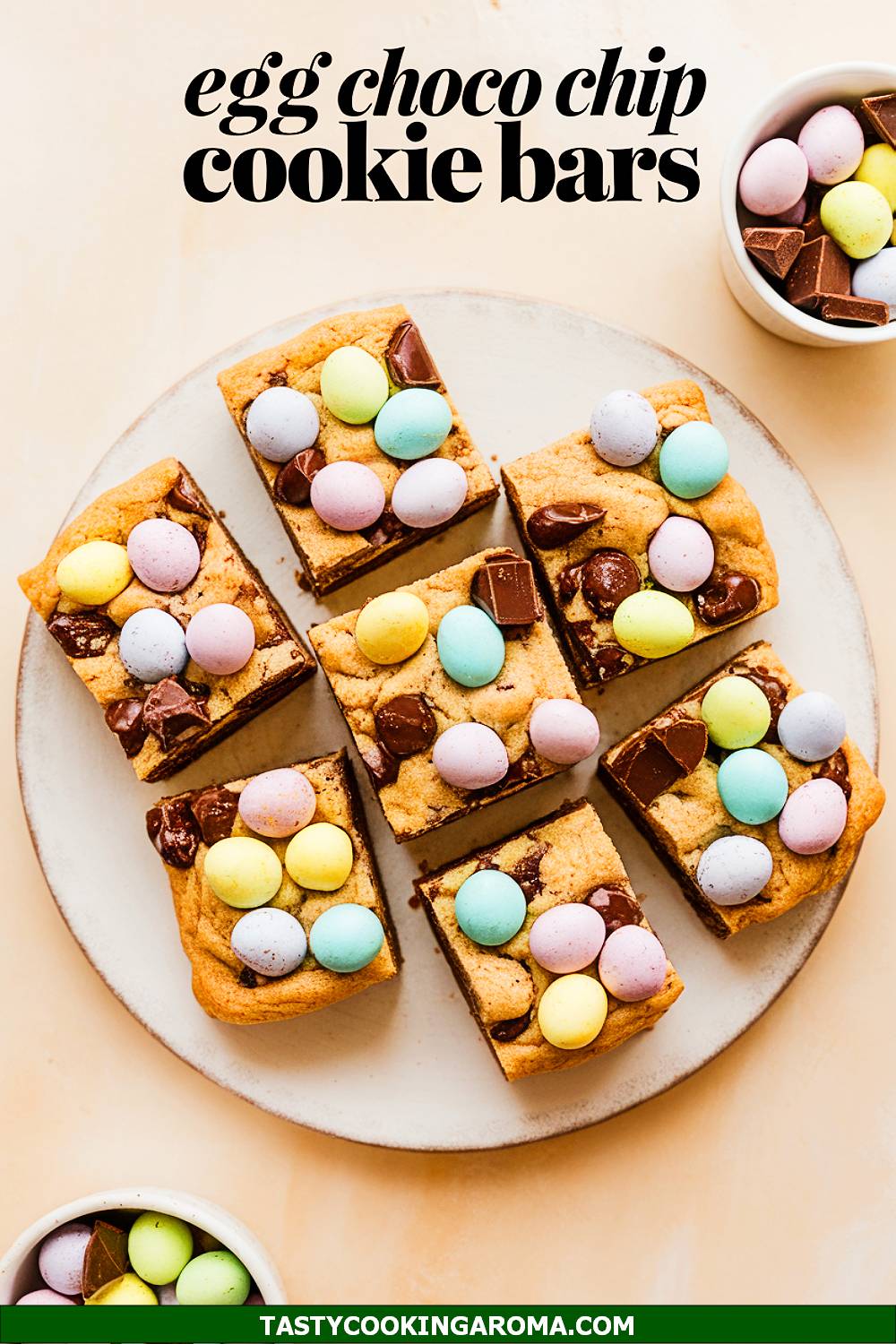 Cadbury Mini Egg Chocolate Chip Cookie Bars