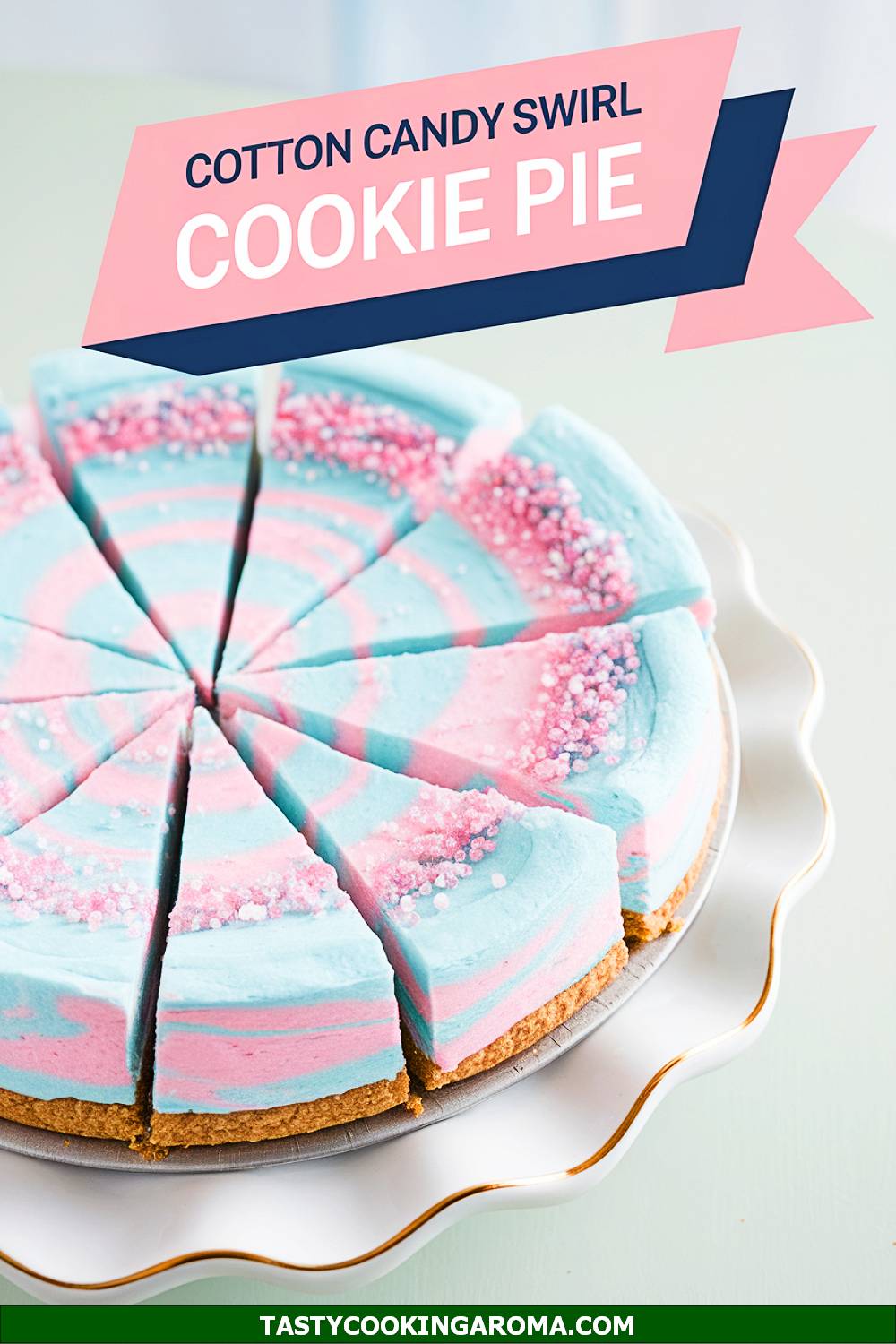 Cotton Candy Swirl Easter Cookie Pie