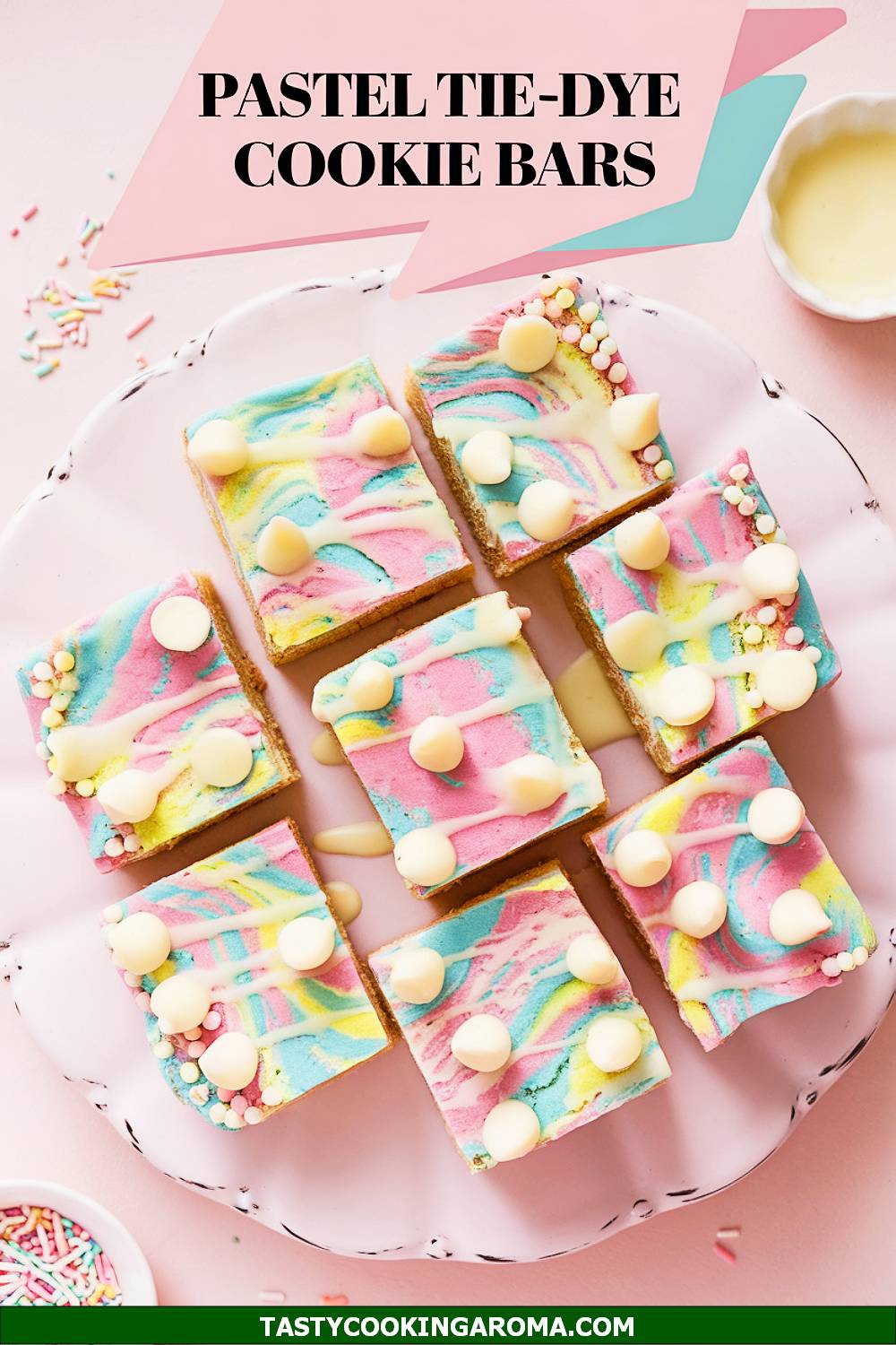 Pastel Tie-Dye Cookie Bars