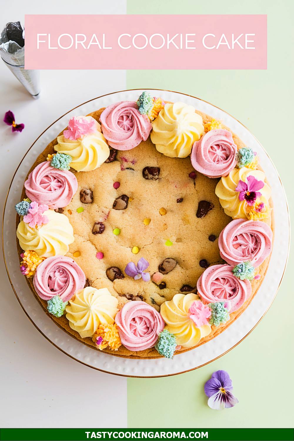 Floral Burst Easter Cookie Cake