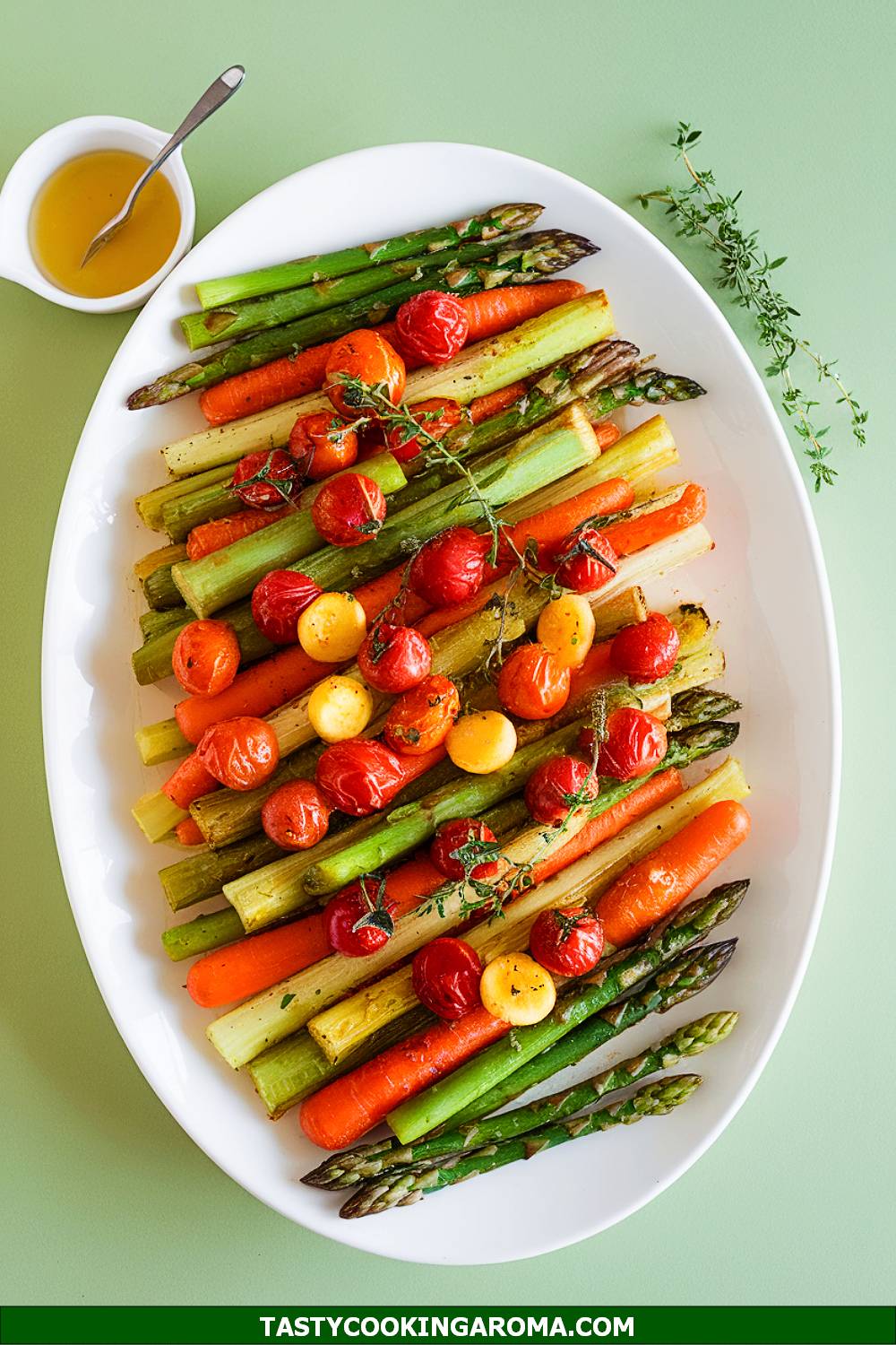 Roasted Spring Vegetables with a Lemon-Honey Drizzle