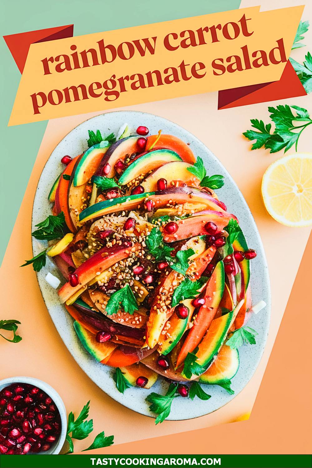 Rainbow Carrot and Pomegranate Salad