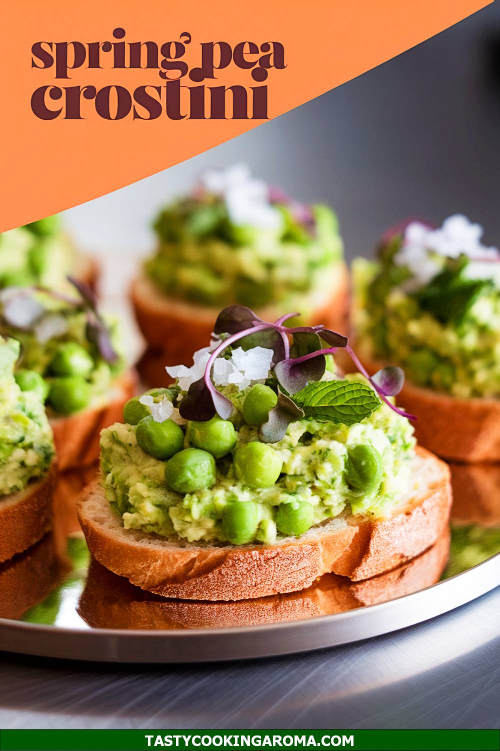 Spring Herb and Pea Crostini