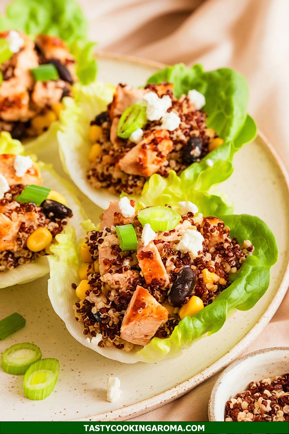 Toasted Quinoa Southwest Chicken Salad Cups