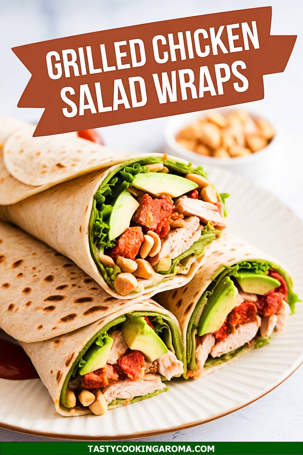 Nutty & Spicy Southwest Grilled Chicken Salad Wraps