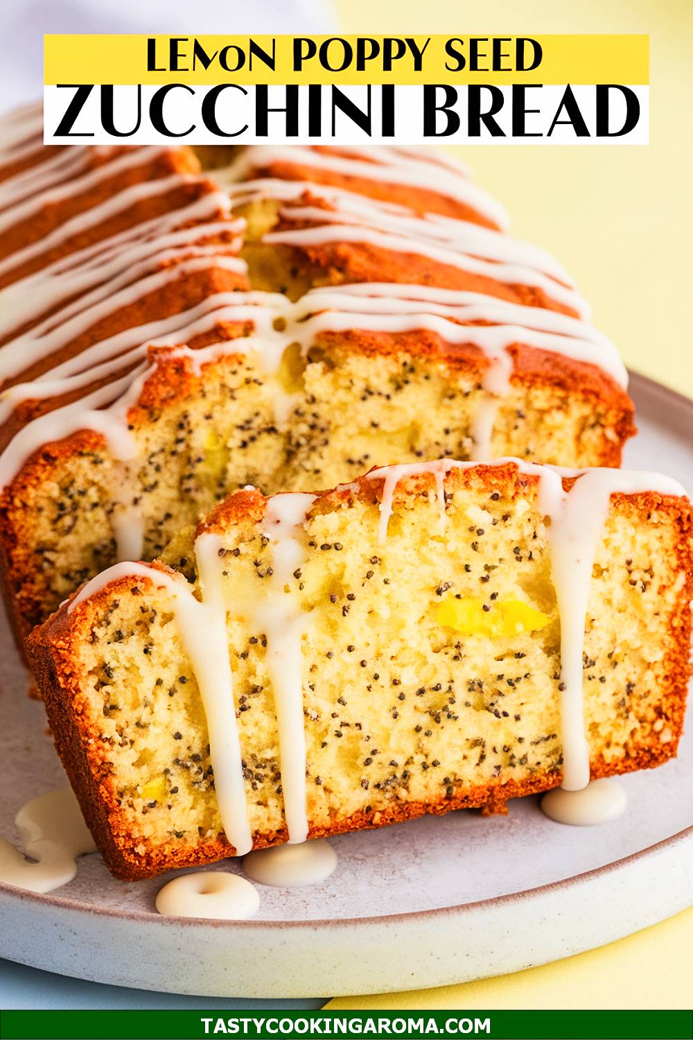 Lemon Poppy Seed Zucchini Bread With a Vanilla Drizzle