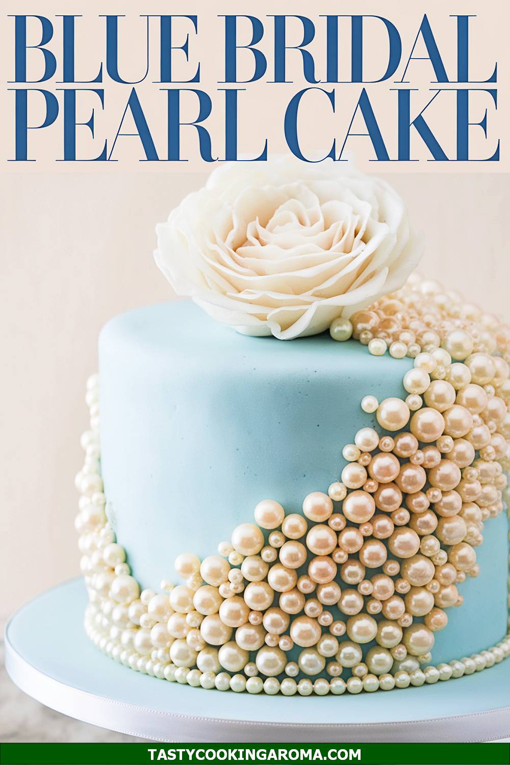 Blue Bridal Pearl Cake