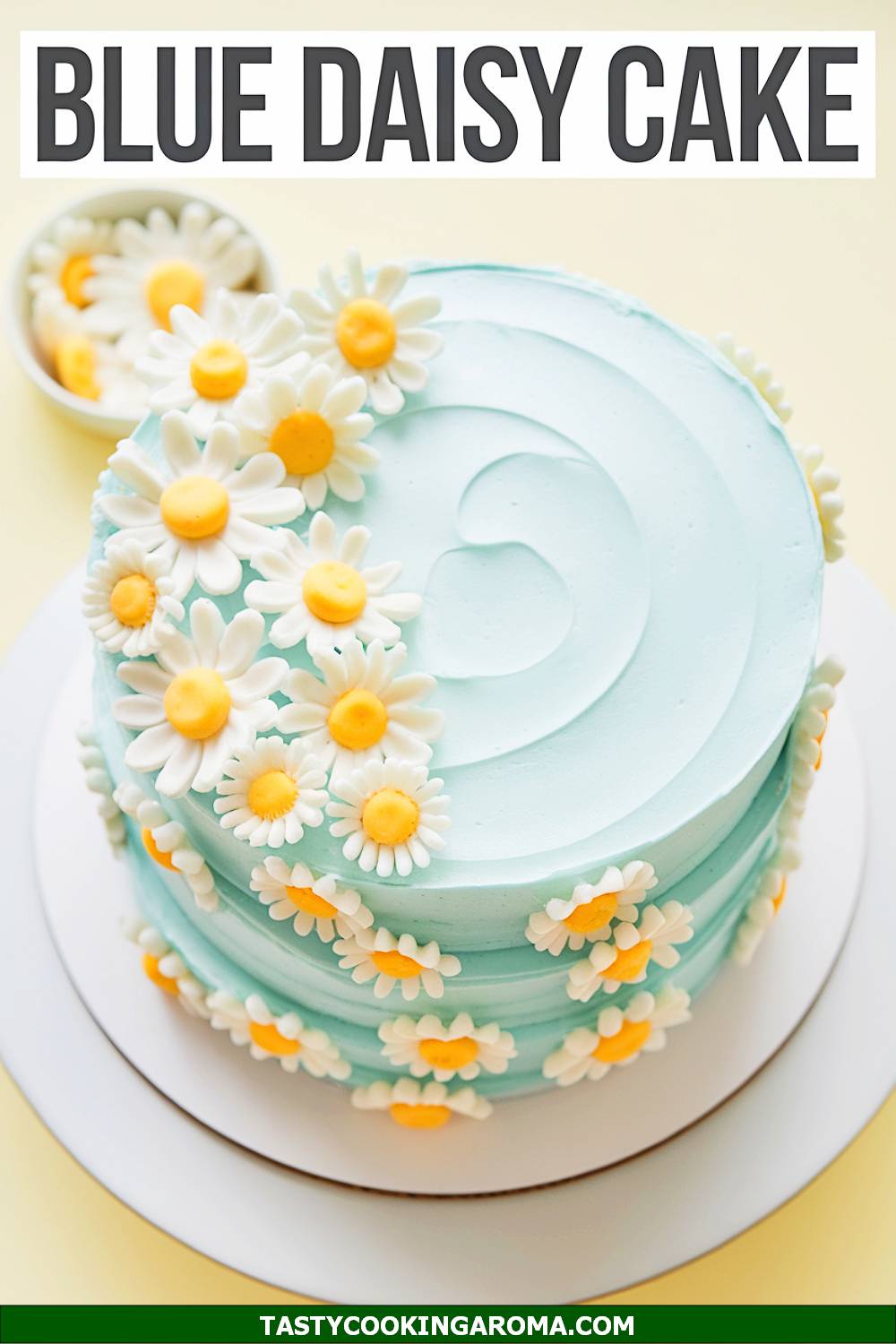 Baby Blue Layered Daisy Cake