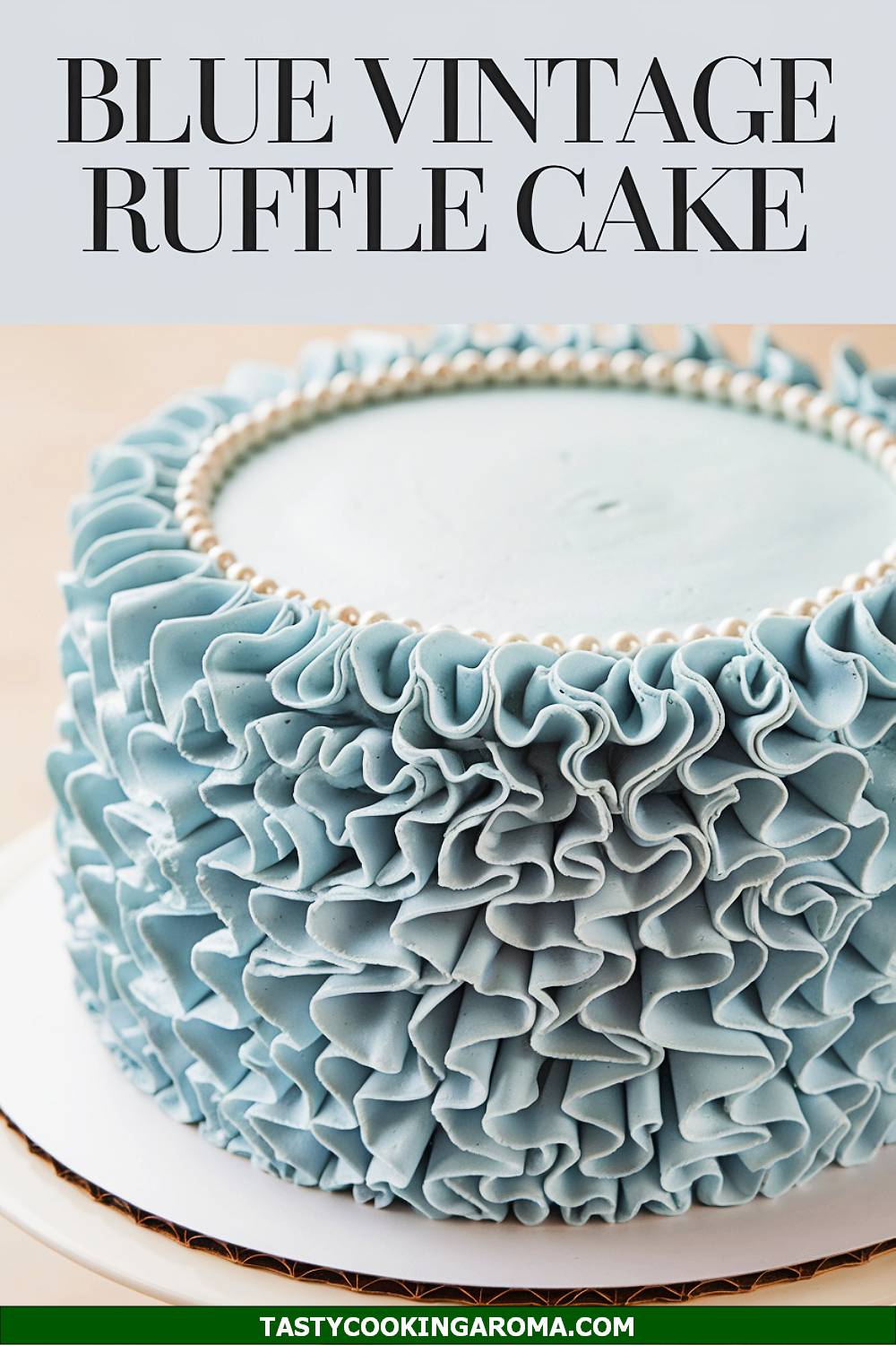 Light Blue Vintage Ruffle Cake