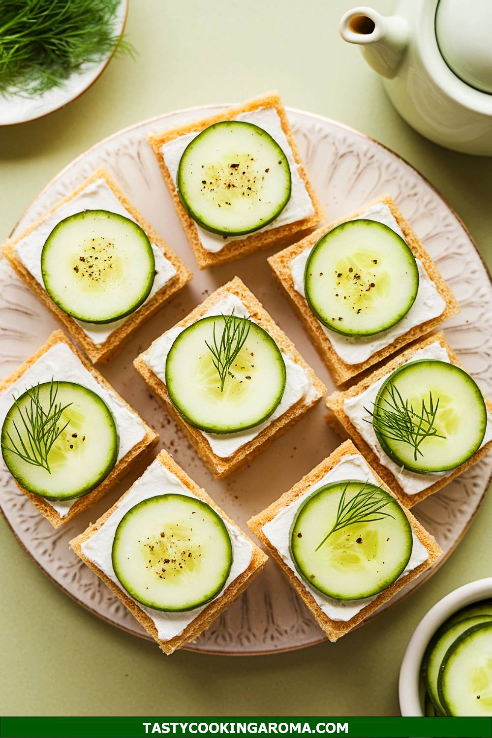 Tea-infused cucumber Sandwich Bites