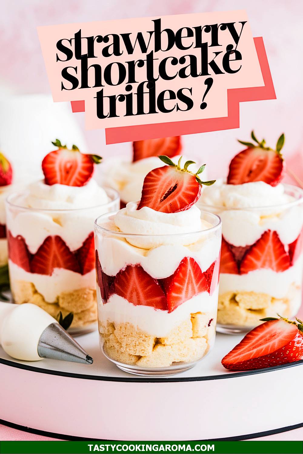 Mini Strawberry Shortcake Trifles in Clear Cups